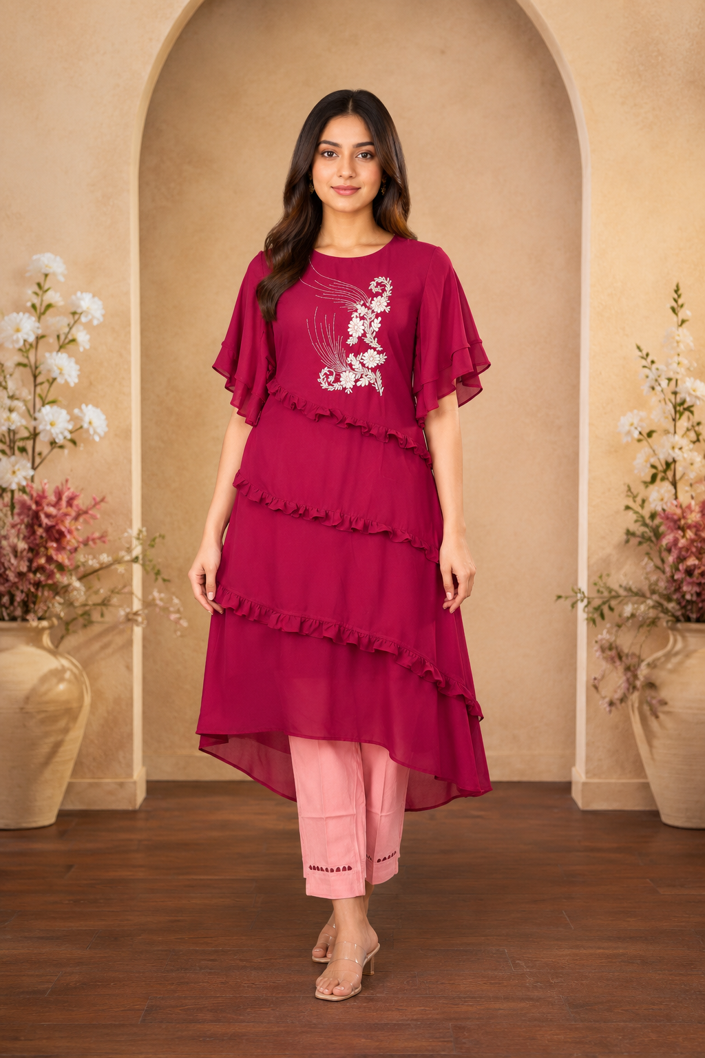 Women's 2-Piece Kurta Set with Palazzo