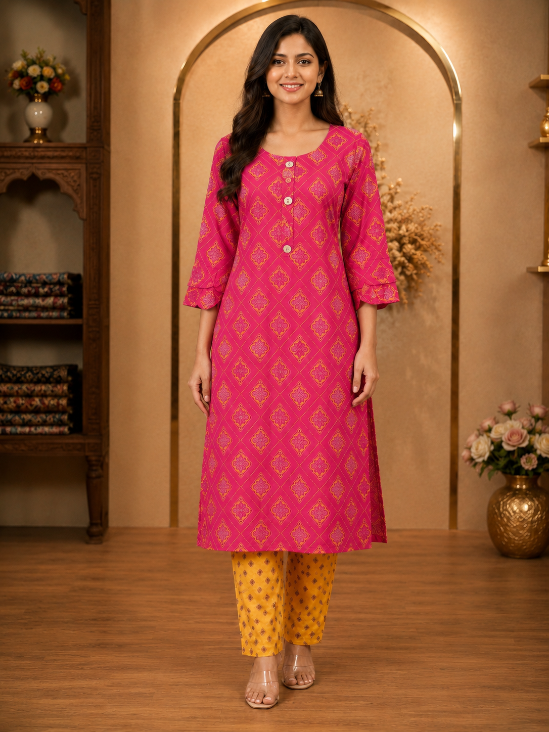 Women's 2-Piece Kurta Set with Palazzo