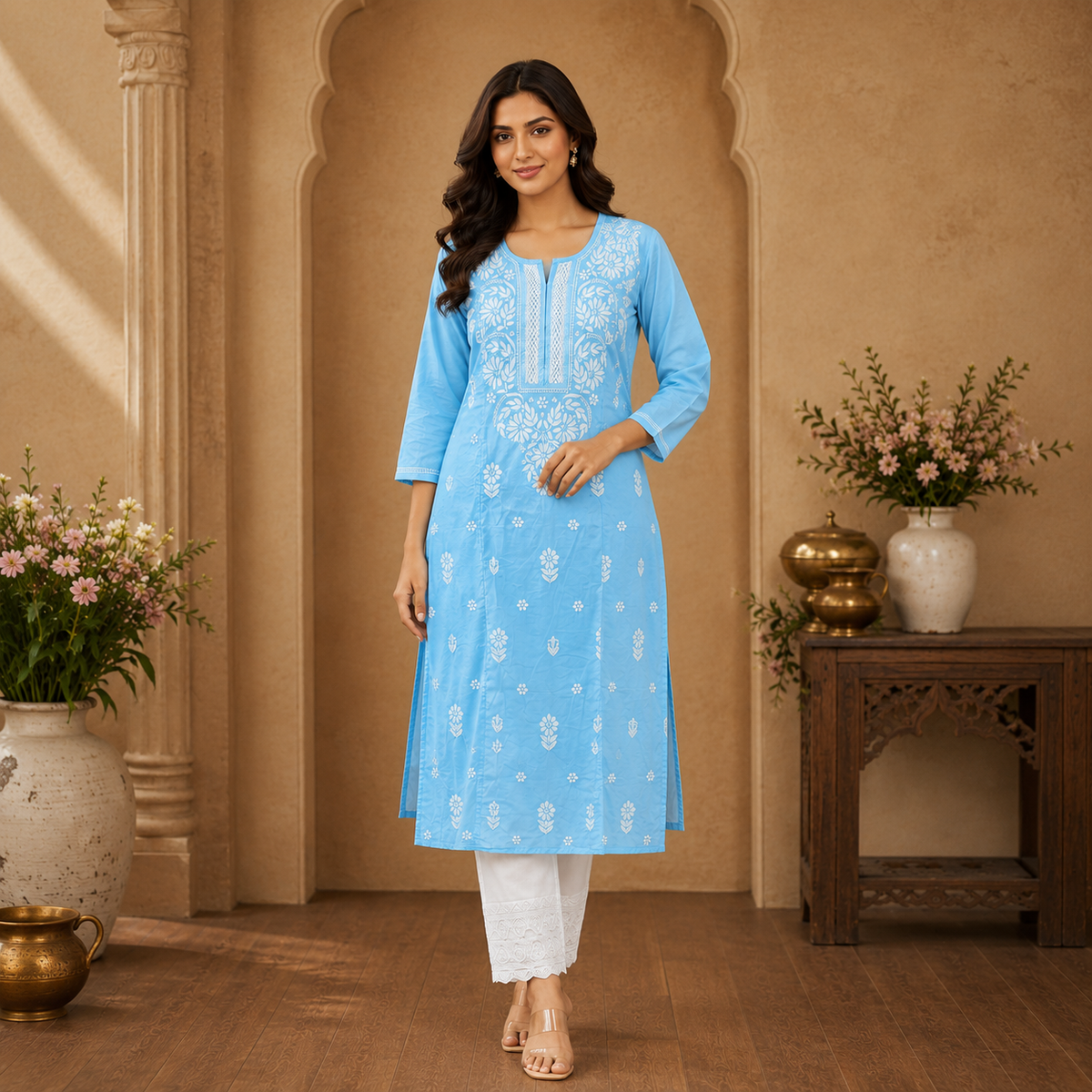 Women's 2-Piece Kurta Set with Palazzo