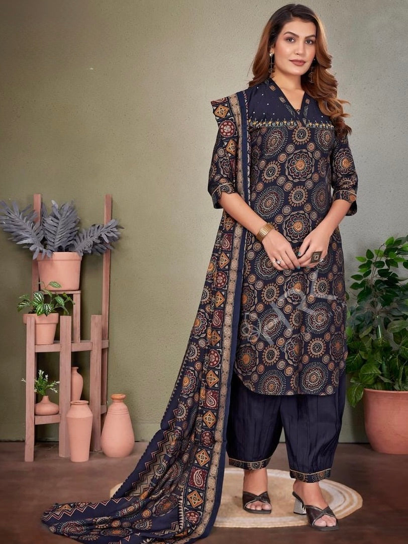 Women's 3-Piece Kurta Set with Salwar & Dupatta