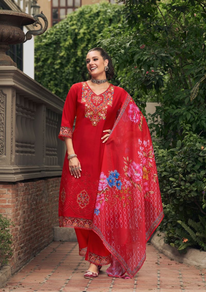 Women's 3-Piece Kurta Set with Palazzo & Dupatta