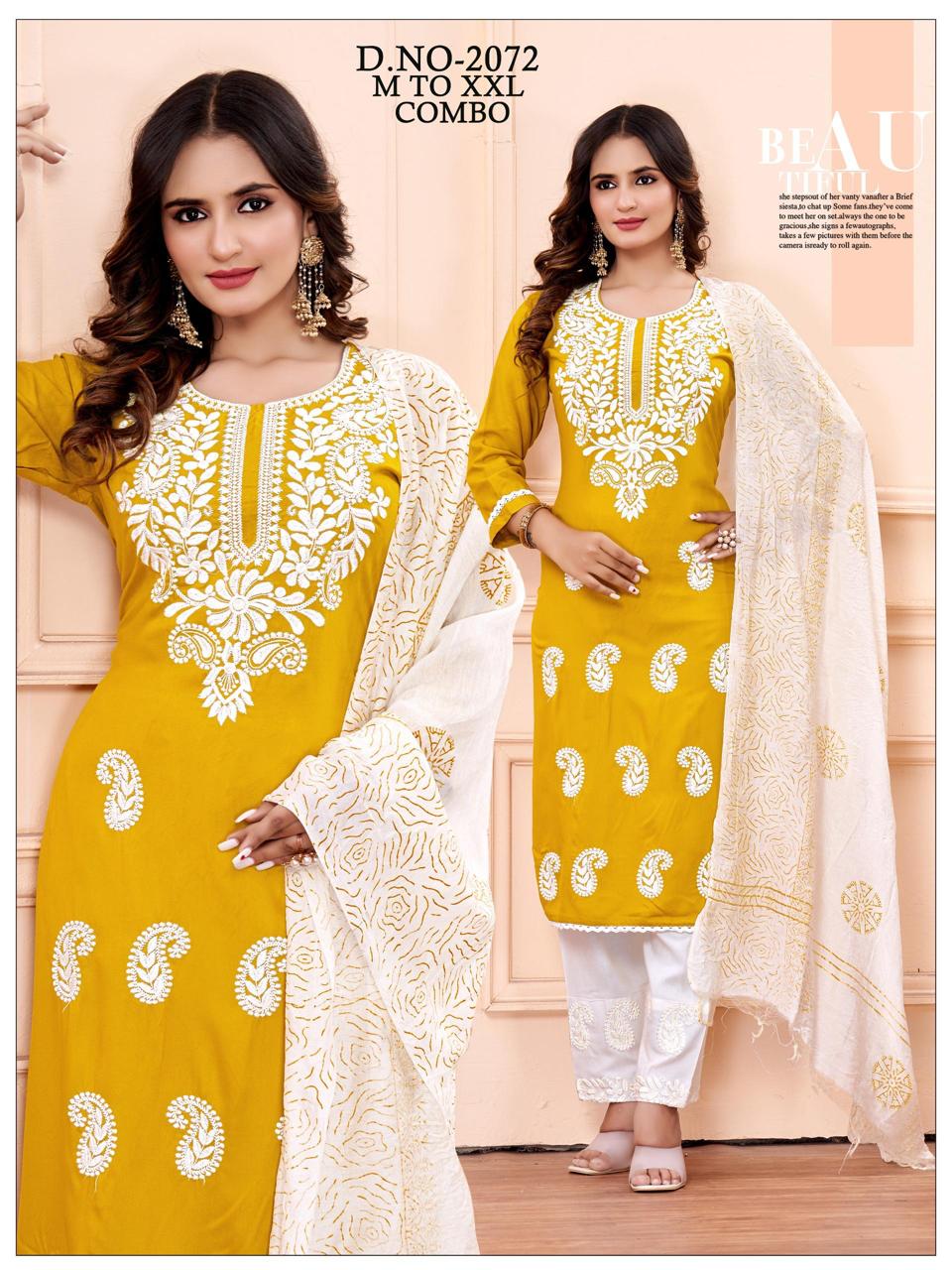 Women's 3-Piece Kurta Set with Palazzo & Dupatta