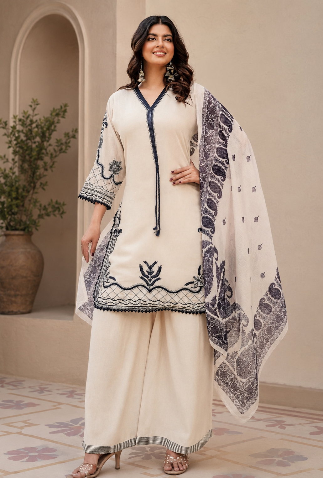 Women's Ethnic Kurta Set with Dupatta