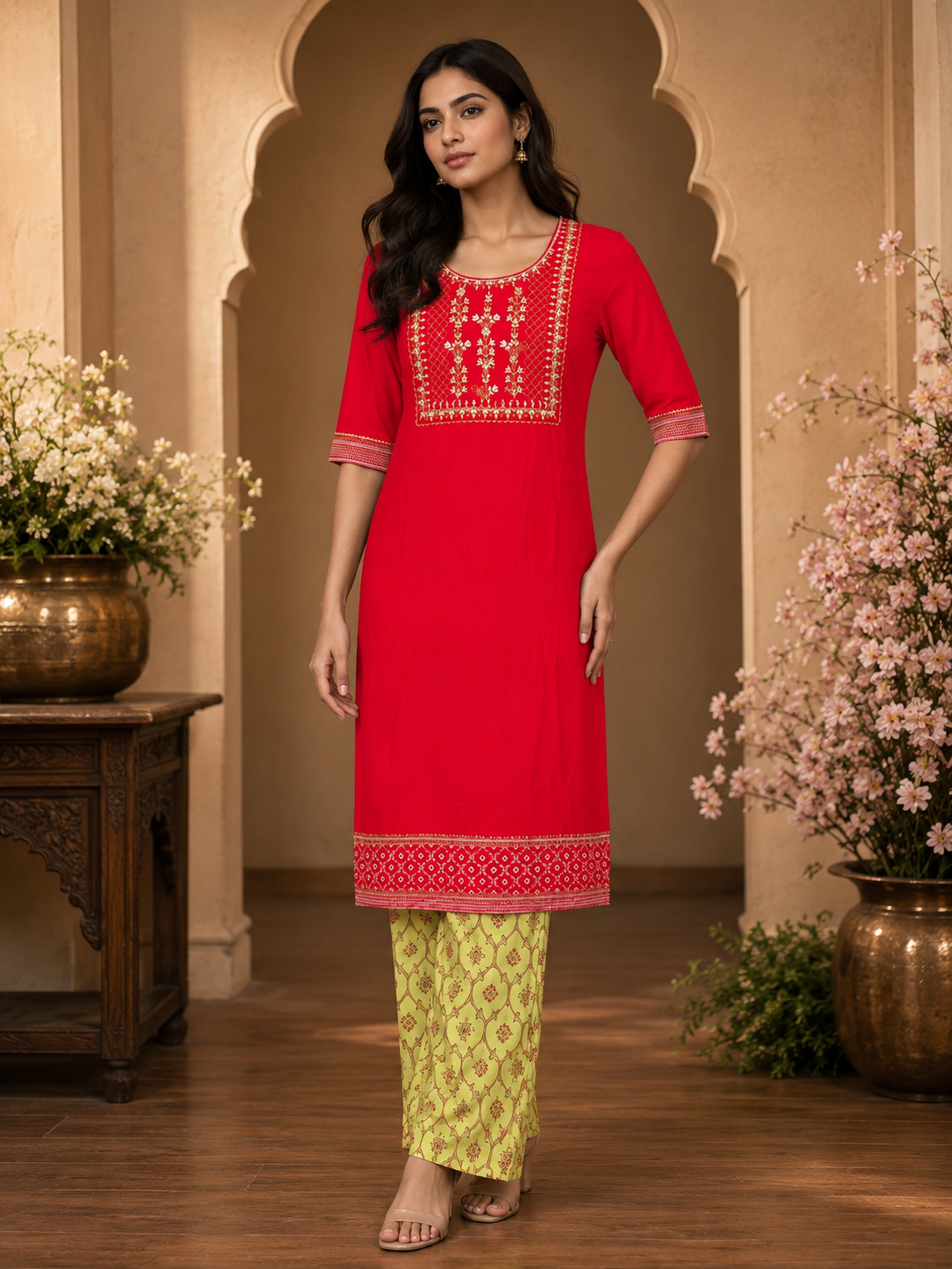 Women's 2-Piece Kurta with Palazzo