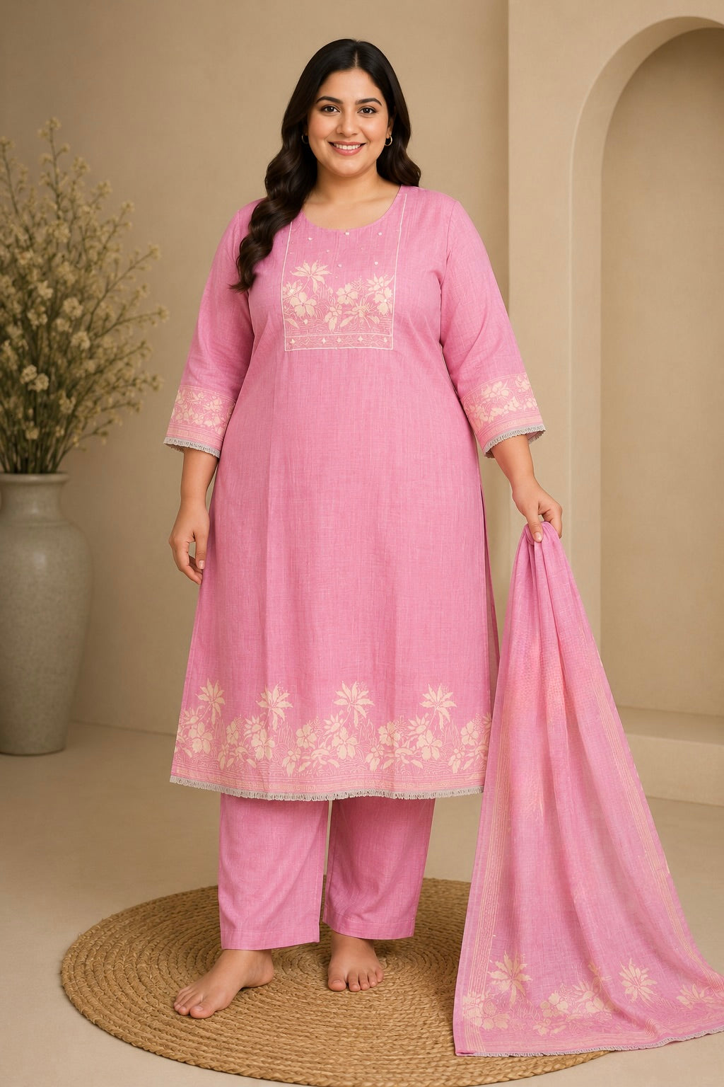 Blush Pink Embroidered Kurta Set