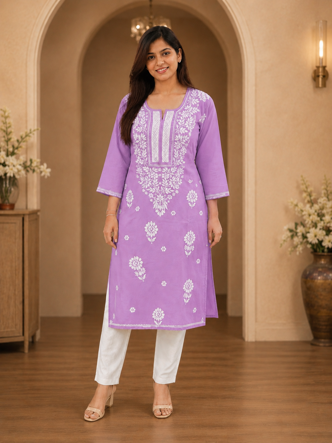 Women's 2-Piece Kurta Set with Palazzo