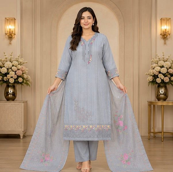 Women's Ethnic A-Line Suit Set with Duppata
