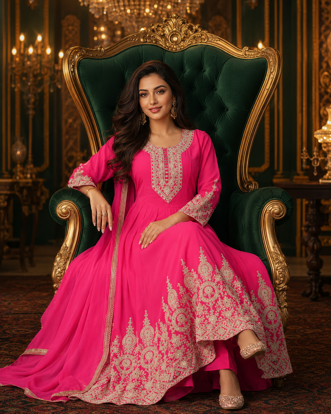 Women's 3-Piece Kurta Set with Palazzo & Dupatta