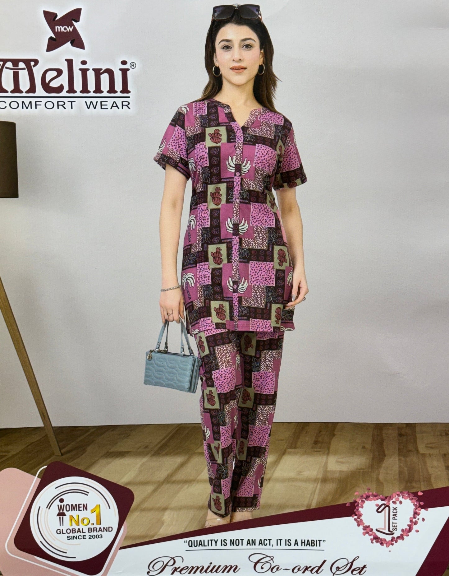 Melini Premium Night Suit – Long Style (XL to 4XL)