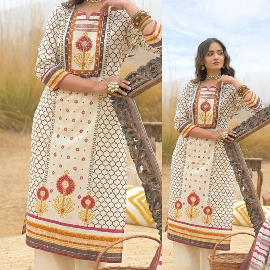 Women's 3-Piece Kurta Set with Palazzo & Dupatta