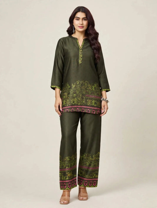Women's Printed Premium Co-ord Set – Kurta & Pants