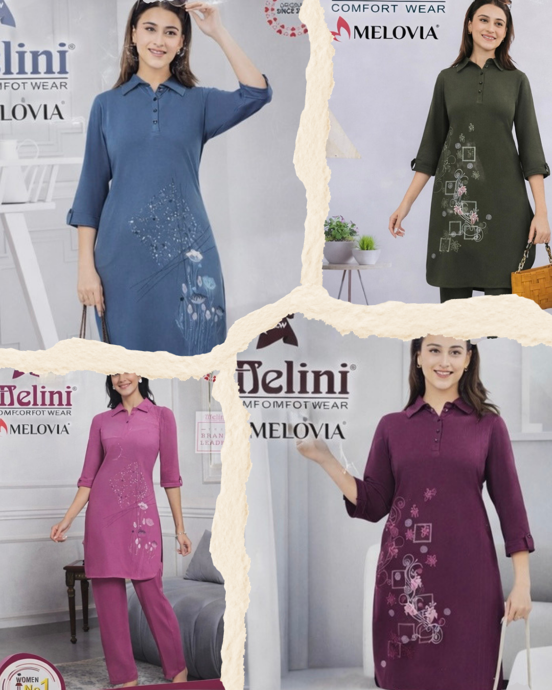 MELINI LONG TOP NIGHT SUITS