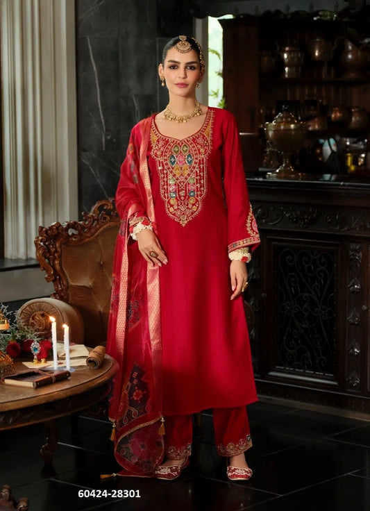 Women's 3-Piece Kurta Set with Palazzo & Dupatta