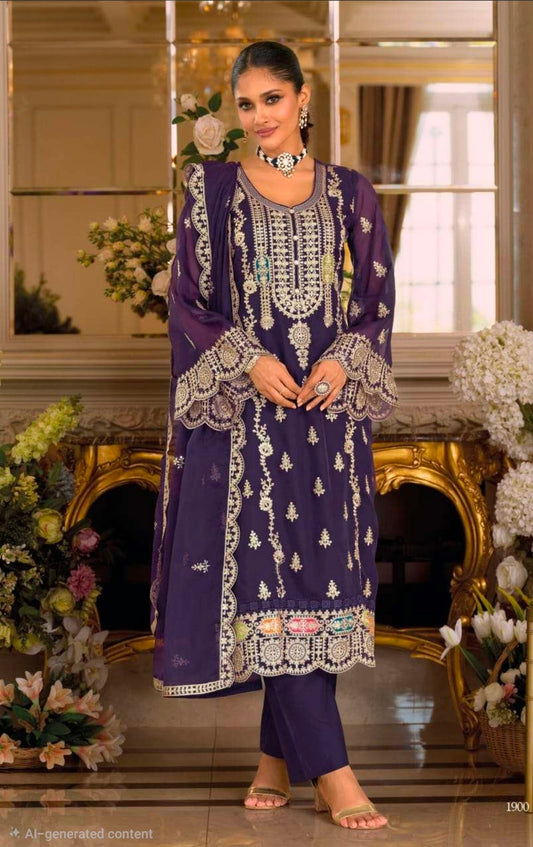 Women's 3-Piece Kurta Set with Palazzo & Dupatta