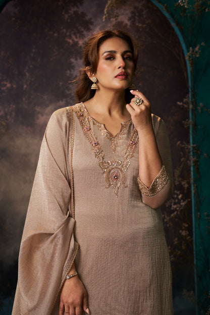 Women's 3-Piece Kurta Set with Palazzo & Dupatta