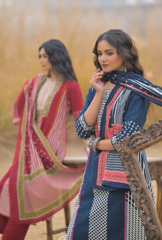 Premium Cotton Printed Kurta Set with Dupatta (M–2XL)