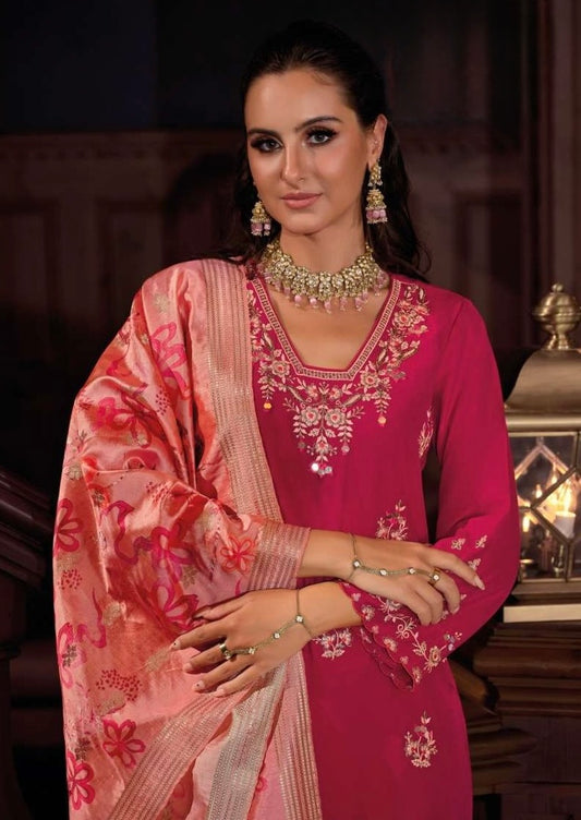 Women's 3-Piece Kurta Set with Palazzo & Dupatta
