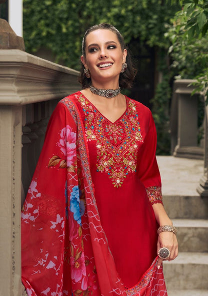 Women's 3-Piece Kurta Set with Palazzo & Dupatta