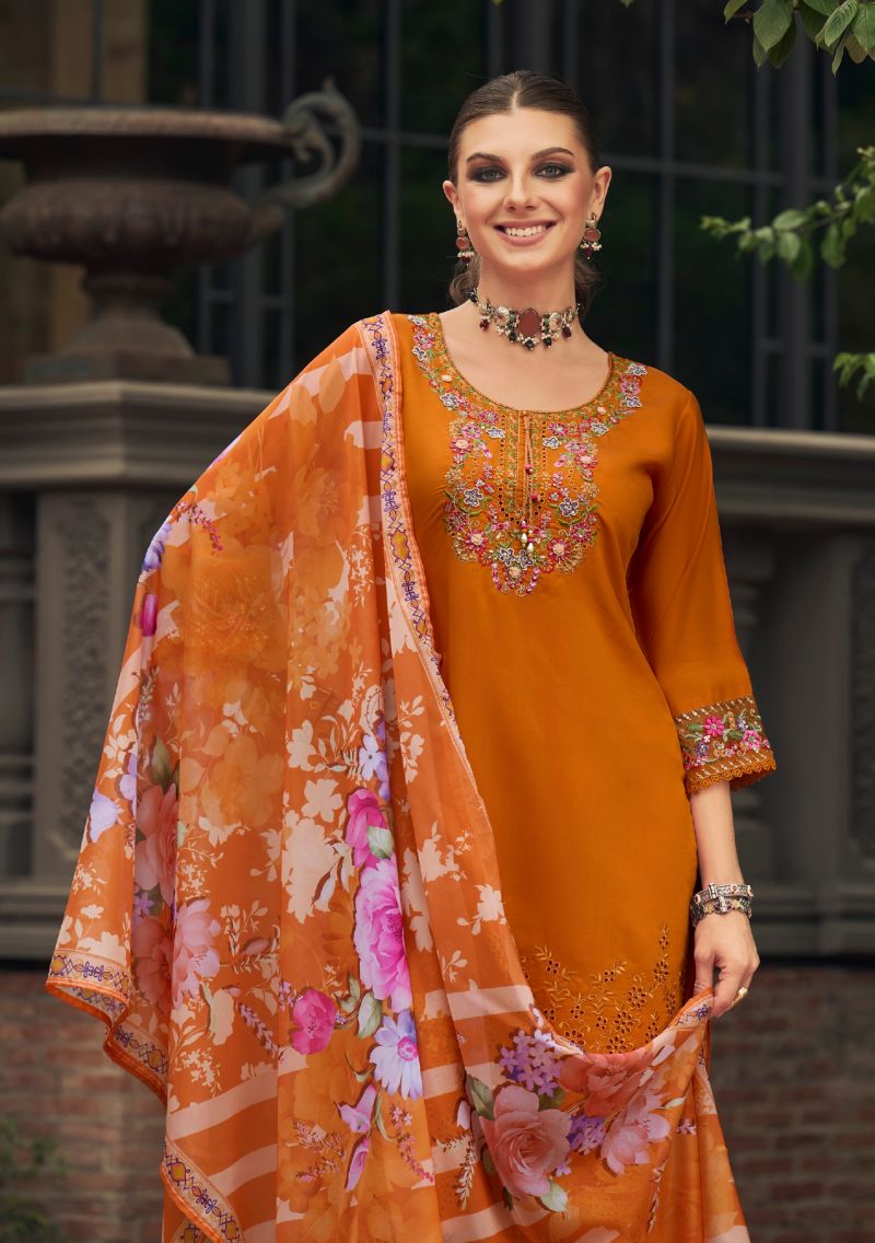 Women's 3-Piece Kurta Set with Palazzo & Dupatta
