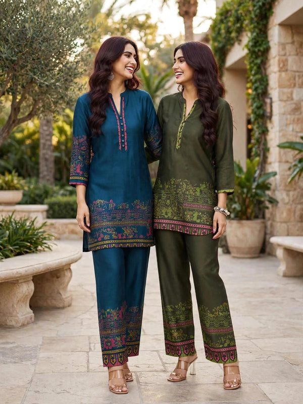 Women's Printed Premium Co-ord Set – Kurta & Pants
