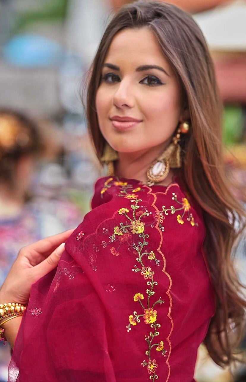 Women's 3-Piece Kurta Set with Tulip Pant & Dupatta