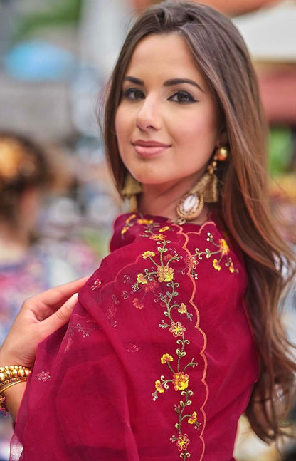 Women's 3-Piece Kurta Set with Tulip Pant & Dupatta