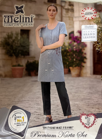 MELINI NIGHT SUIT EMBROIDED [LONG]