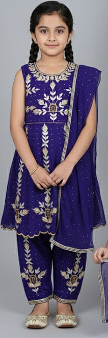 Girls Embroidered Kids Frock Kameez Suit