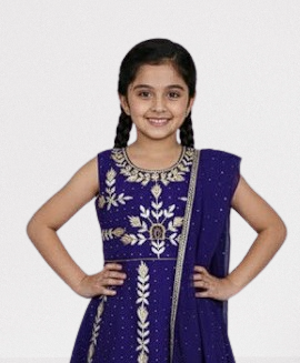 Girls Embroidered Kids Frock Kameez Suit