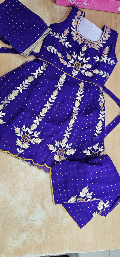 Girls Embroidered Kids Frock Kameez Suit