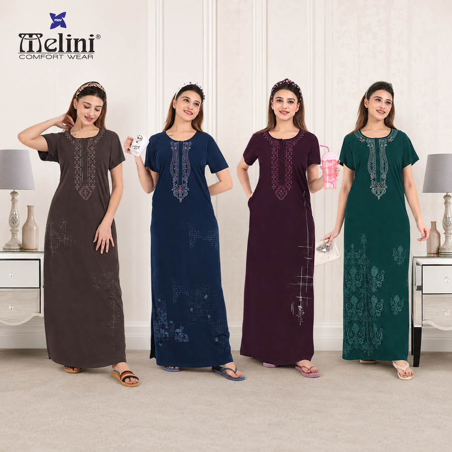 Melini Premium Women's Long Nighty – L to 3XL