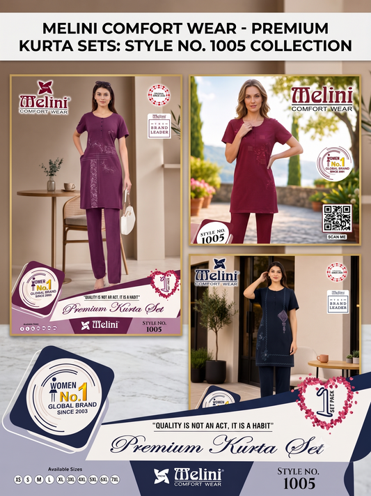 MELINI NIGHT SUIT EMBROIDED [LONG]