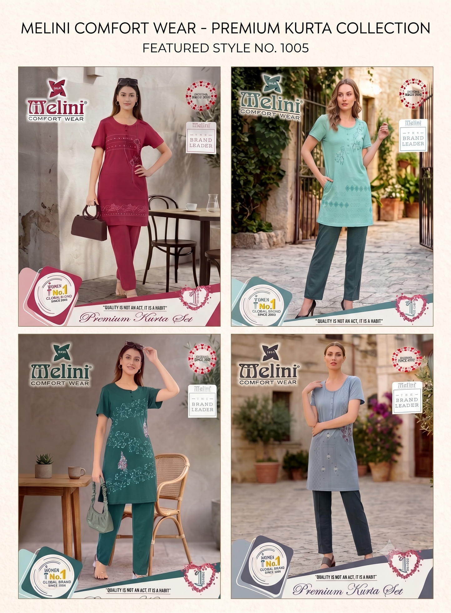 MELINI NIGHT SUIT EMBROIDED [LONG]