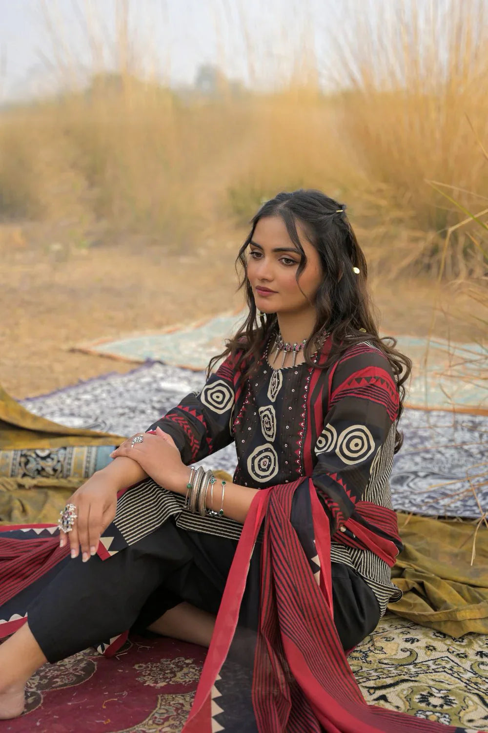 Premium Cotton Printed Kurta Set with Dupatta (M–2XL)