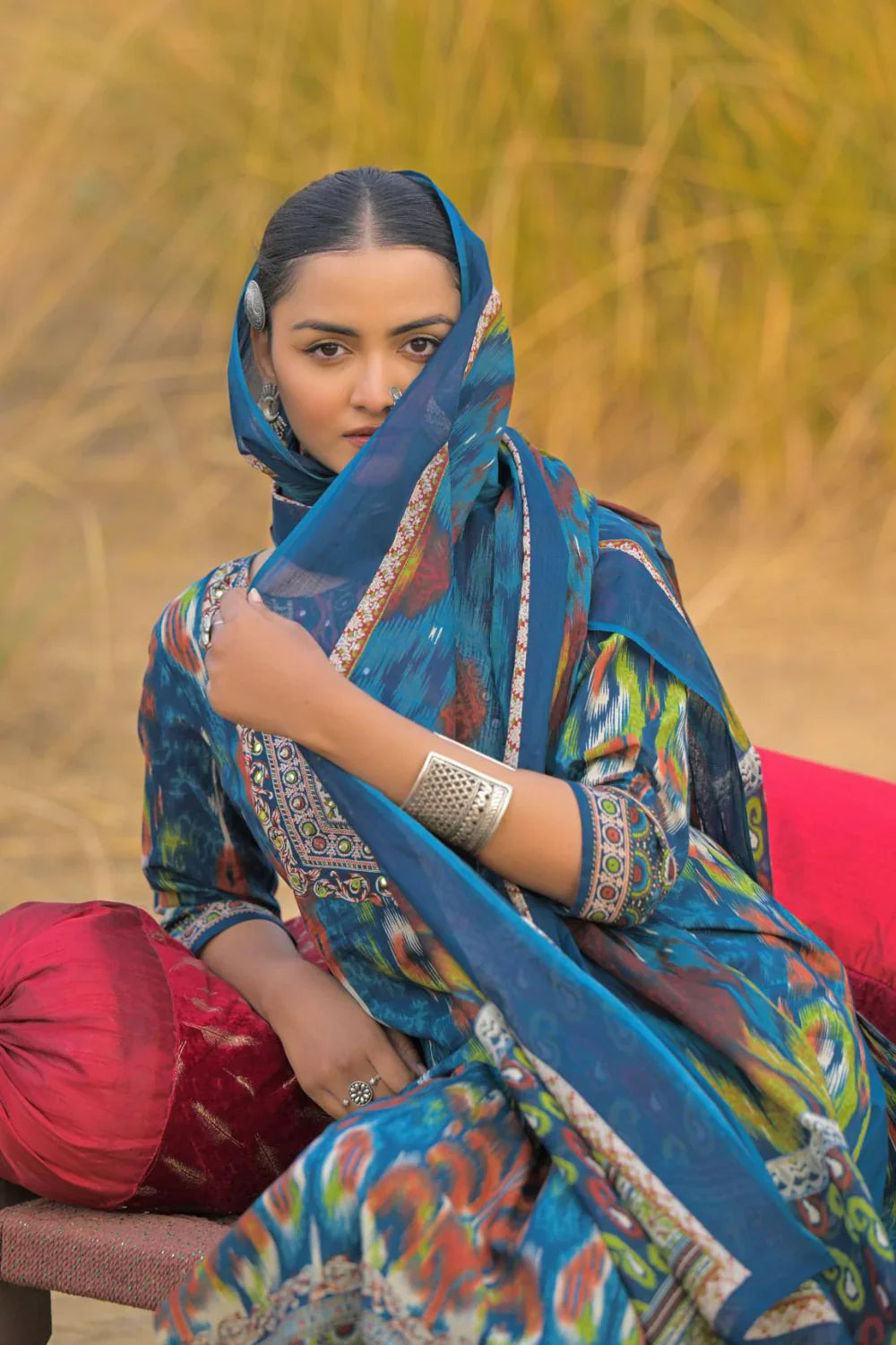 Premium Cotton Printed Kurta Set with Dupatta (M–2XL)