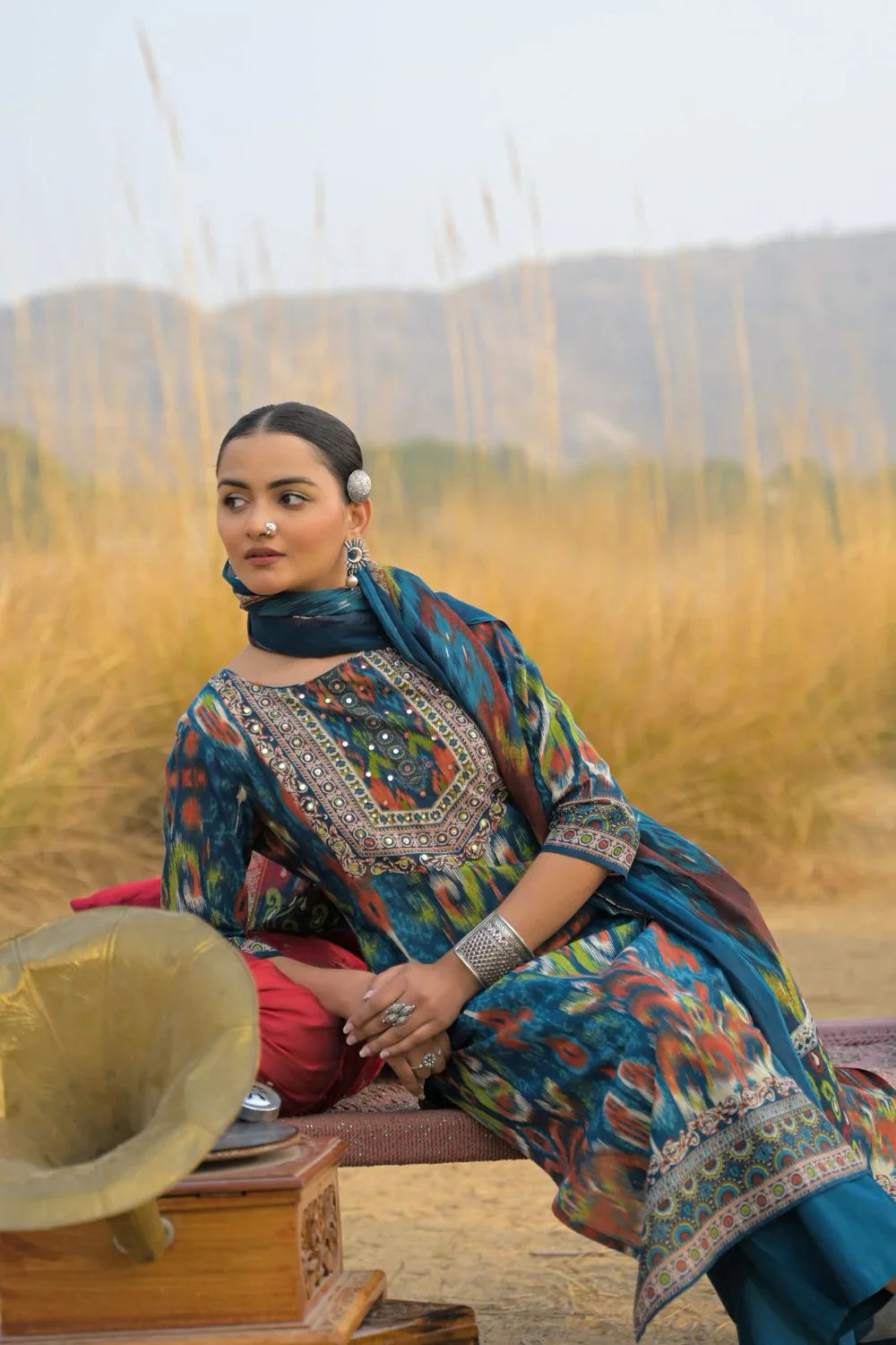 Premium Cotton Printed Kurta Set with Dupatta (M–2XL)