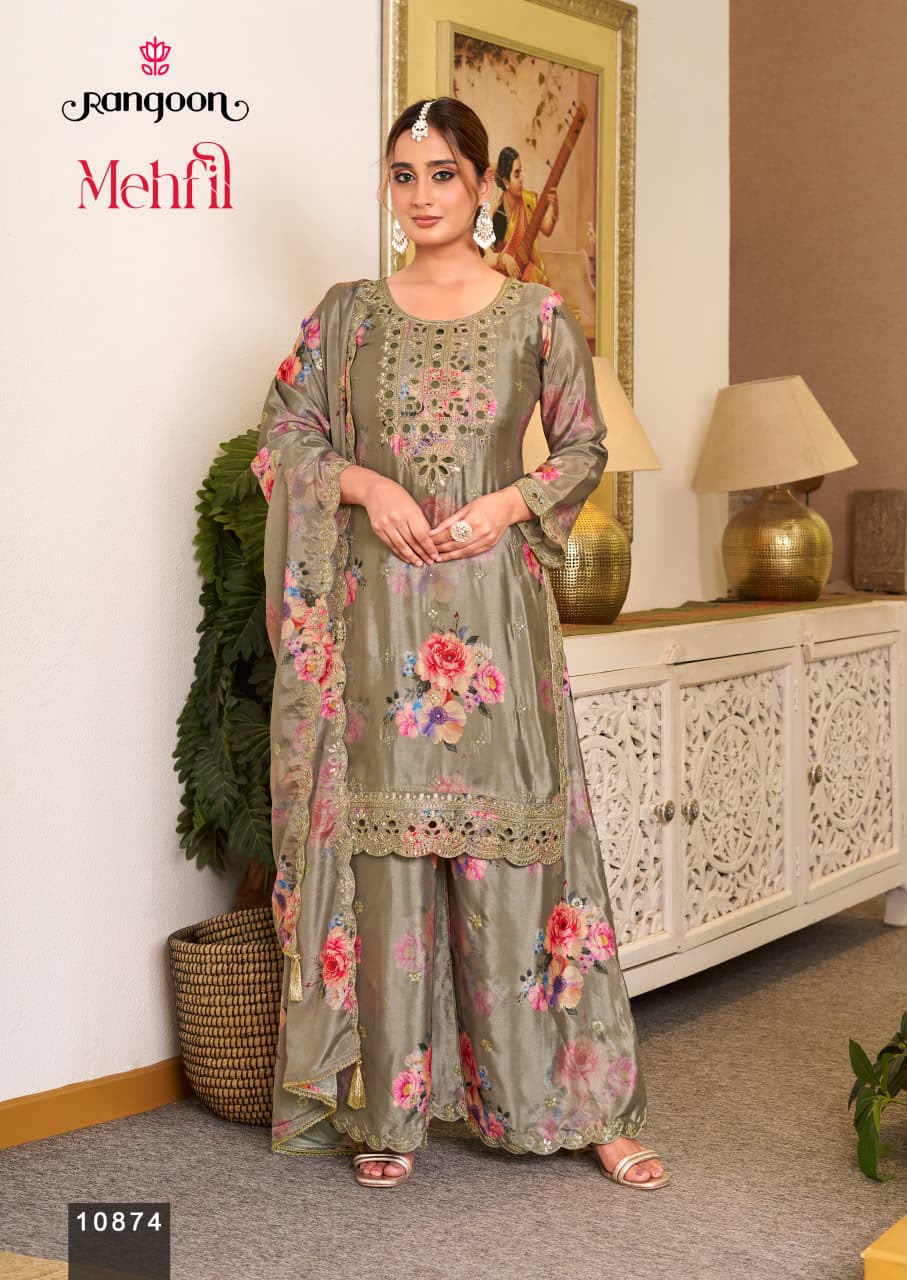Women's 3-Piece Kurta Set with Palazzo & Dupatta