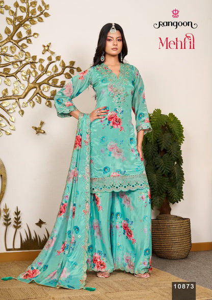 Women's 3-Piece Kurta Set with Palazzo & Dupatta
