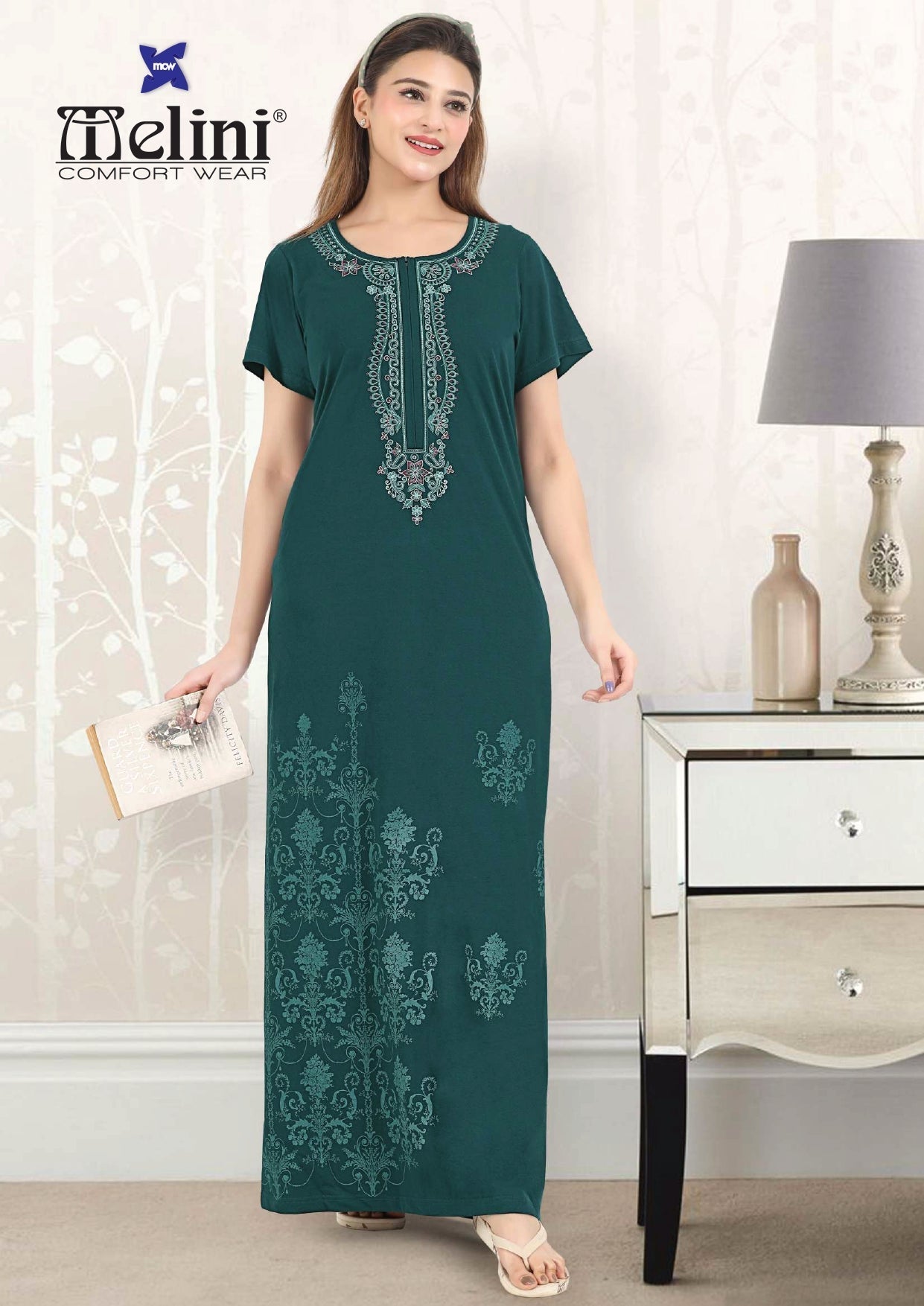 Melini Premium Women's Long Nighty – L to 3XL