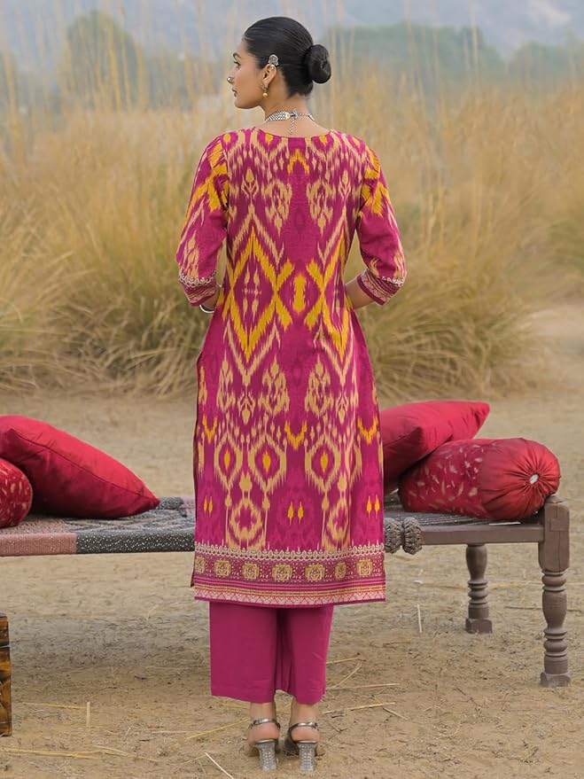 Women's 3-Piece Kurta Set with Palazzo & Dupatta