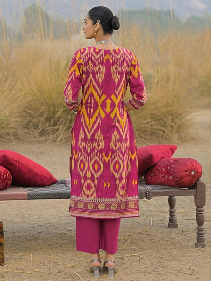 Women's 3-Piece Kurta Set with Palazzo & Dupatta