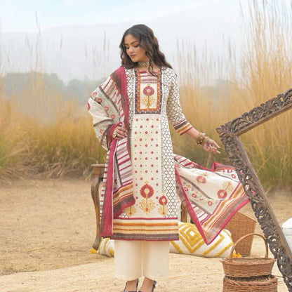 Women's 3-Piece Kurta Set with Palazzo & Dupatta