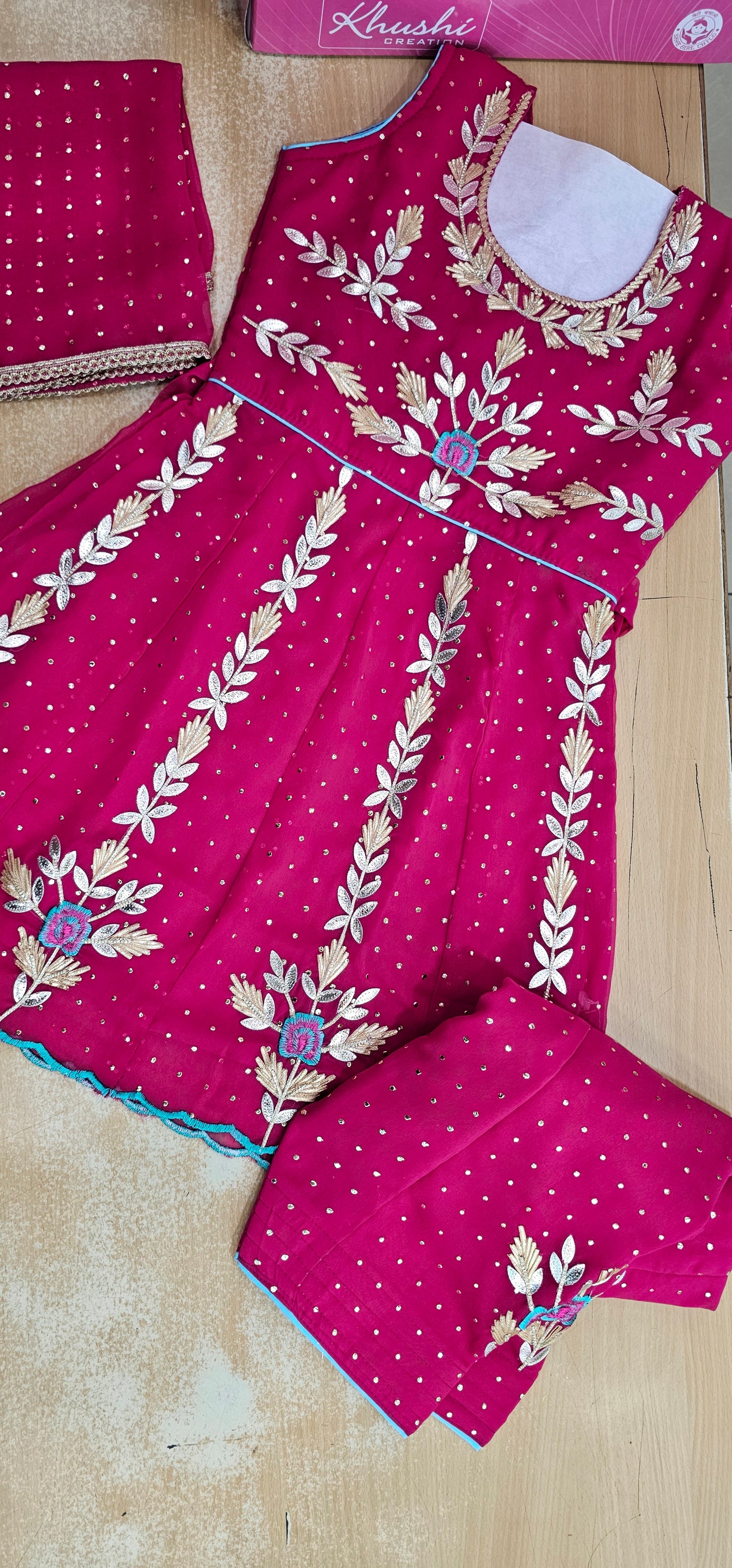 Girls Embroidered Kids Frock Kameez Suit