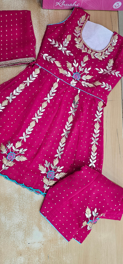 Girls Embroidered Kids Frock Kameez Suit