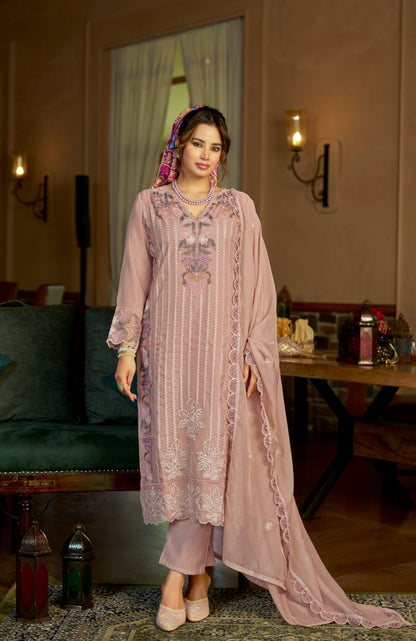 Women's 3-Piece Kurta Set with Palazzo & Dupatta