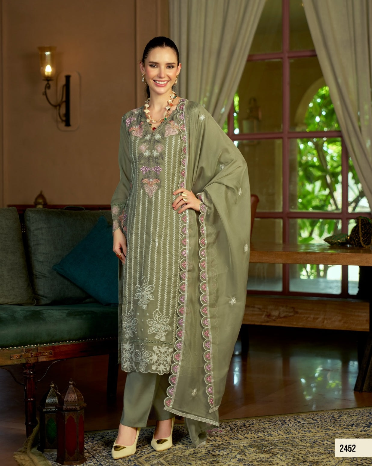 Women's 3-Piece Kurta Set with Palazzo & Dupatta