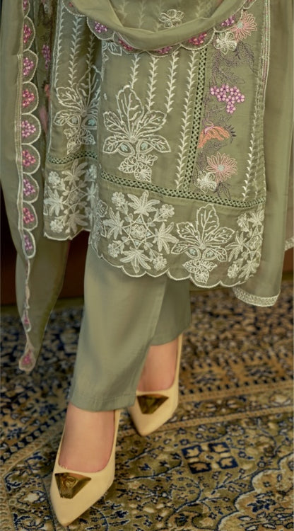 Women's 3-Piece Kurta Set with Palazzo & Dupatta