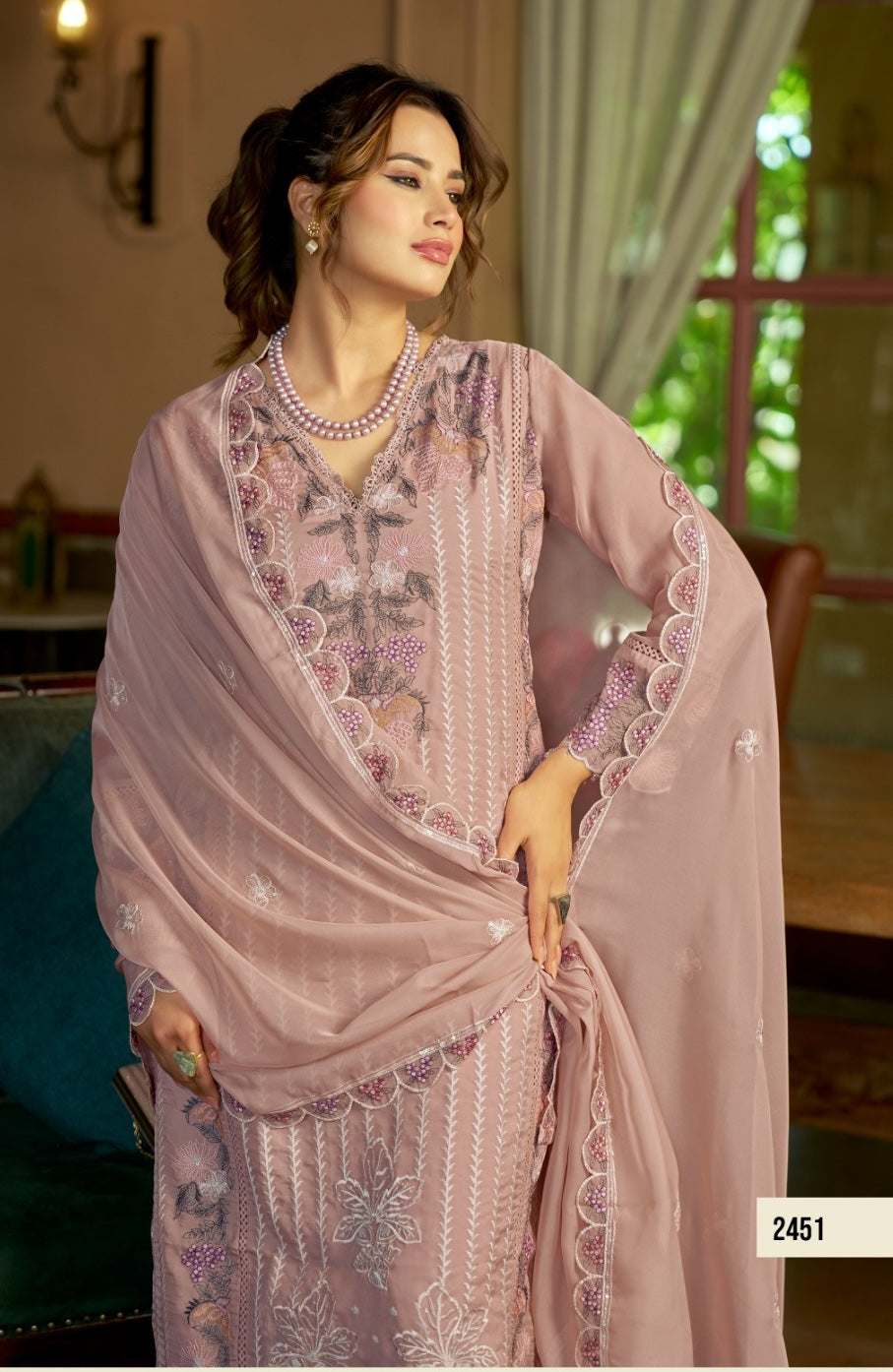Women's 3-Piece Kurta Set with Palazzo & Dupatta