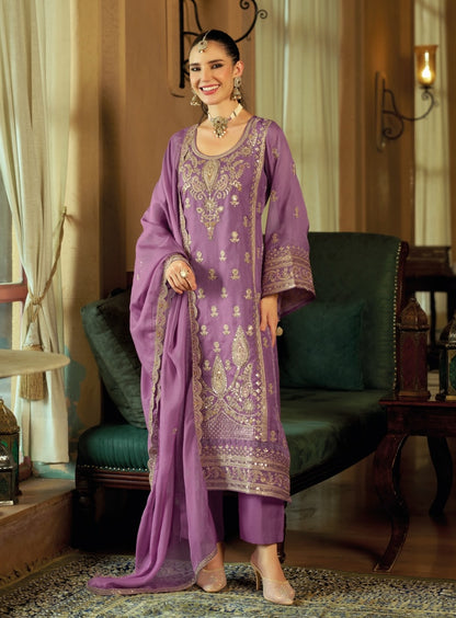 Women's 3-Piece Kurta Set with Palazzo & Dupatta