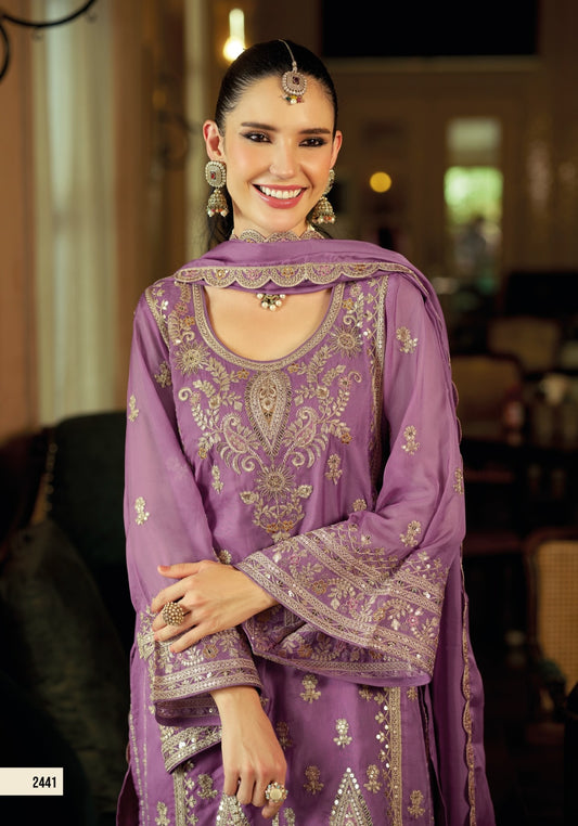 Women's 3-Piece Kurta Set with Palazzo & Dupatta
